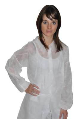 40401/03UNITE BLOUSE PP BLANCHE 2 POCHES PRESSIONS TAILLE 3