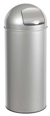 POUBELLE A TRAPPE PUSH 45 L GRIS METAL