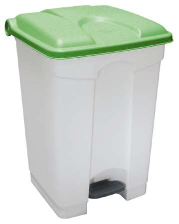 POUBELLE 45 L BLANC COUVERCLE VERT