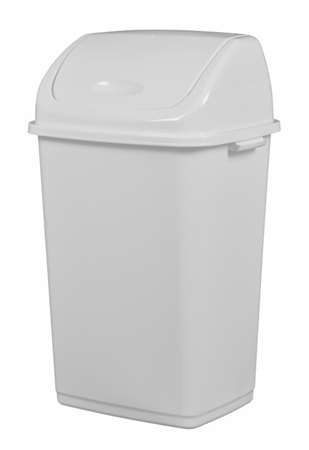 POUBELLE BLANCHE 50 L COUVERCLE BASCULANT