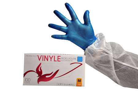 GANT VINYLE BLEU MICRO POUDRE TAILLE 8-9 (L) BOITE DE 100