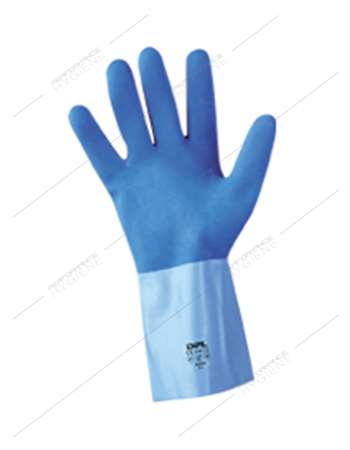 GANT LATEX MAIN ADHÉRISÉE BICOLORE BLEU SUR JERSEY COTON M