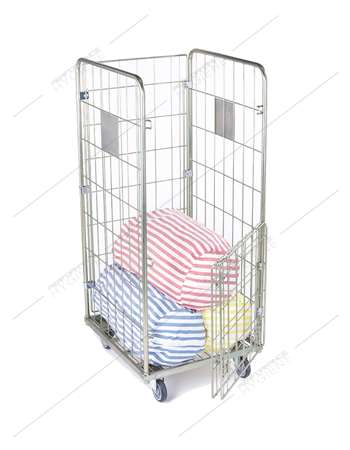 CHARIOT DE COLLECTE LINGE SALE EN TUBE ACIER 450KG