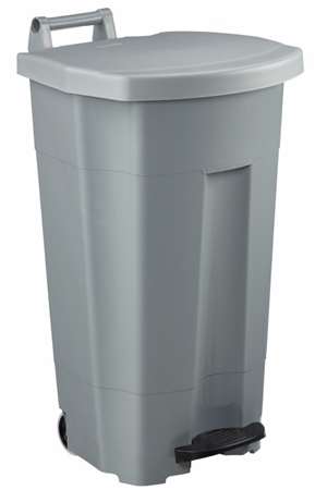 Image de POUBELLE MOBILE À PÉDALE - 90L - BOOGY - GRIS/GRIS