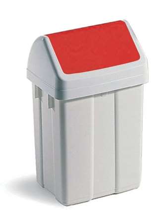 Image de Poubelle 50L flip flap couv rouge