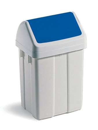 Image de Poubelle 50L flip flap couv bleu