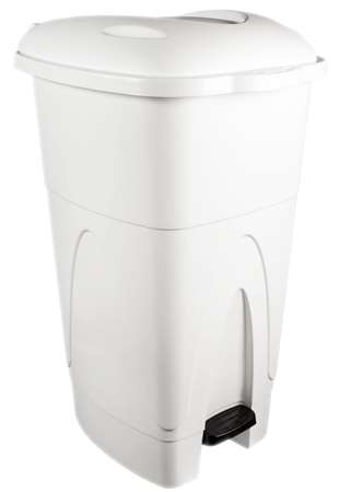 Image de Poubelle pédale Giga 110L blanche alimentaire couv. blanc