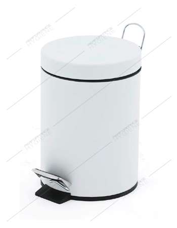 Image de Poubelle à pédale métal (H 26 diam 17) BLANC 3L