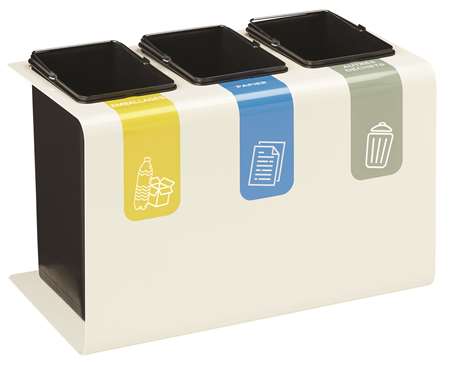 Image de Corbeille de tri selectif  tribu- 3x15L blanc signalisation
