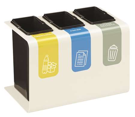 Image de Corbeille de tri selectif  tribu- 3x8l - blanc signalisation