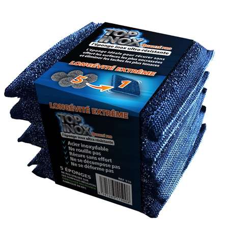 Image de Eponges inox double face TOP INOX c/5
