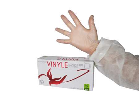 Image de Gant vinyle non poudré Qualité professionnelle M c/100