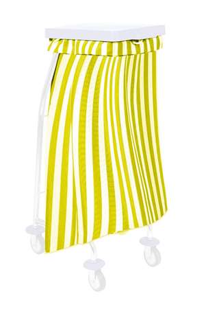 Sac a linge raye jaune 65L