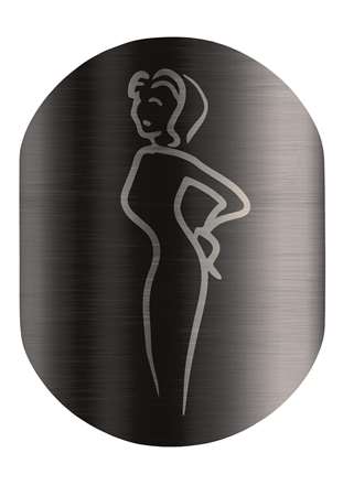 Image de Pittonoir plaque de signalisation femme aluminium noir