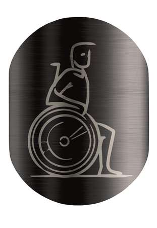 Image de Pittonoir plaque de signalisation handicapé aluminium noir