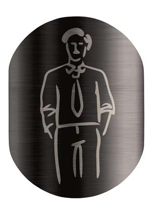 Image de Pittonoir plaque de signalisation homme aluminium noir