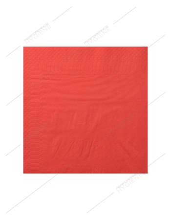 Image de SERVIETTE OUATE 20 X 20 2 PLIS ROUGE - PAQUET DE 100