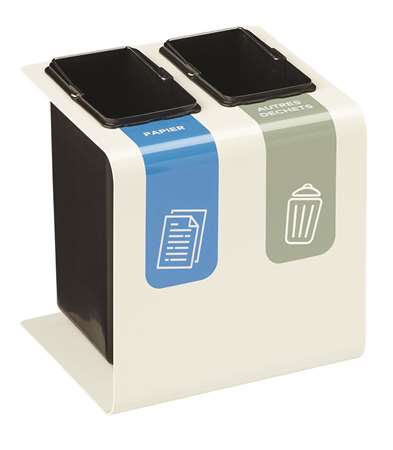 Image de Corbeille de tri selectif tribu- 2x8l - blanc signalisation