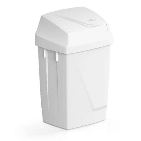 Image de Poubelle 50l atlax flip blanc couv basc blanc